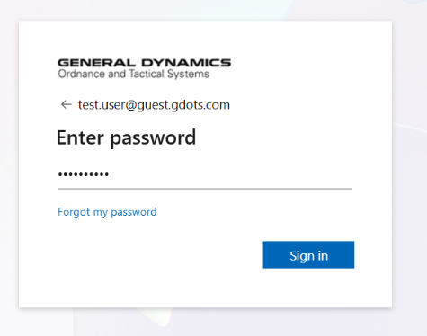 GDOTS-branded Enter password page
